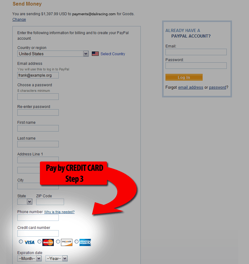 How to sign up for PayPal from their home page. Step 3.