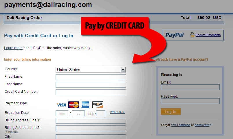 Standard link from a Big Johnson Checkout to Pay Pal and how to sign up
